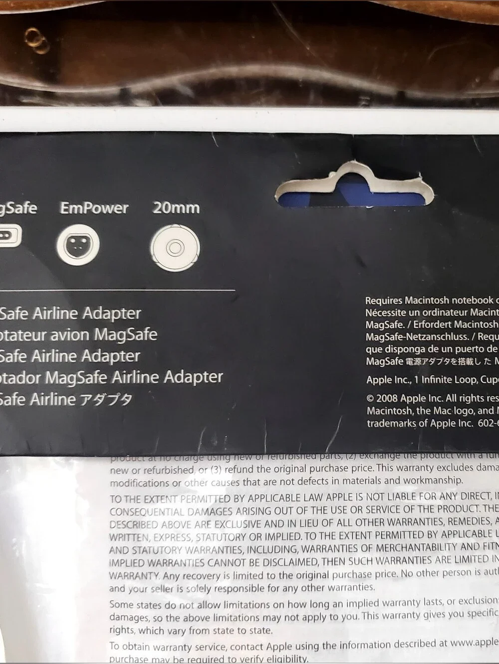 Apple Mag Safe Airline Adapter